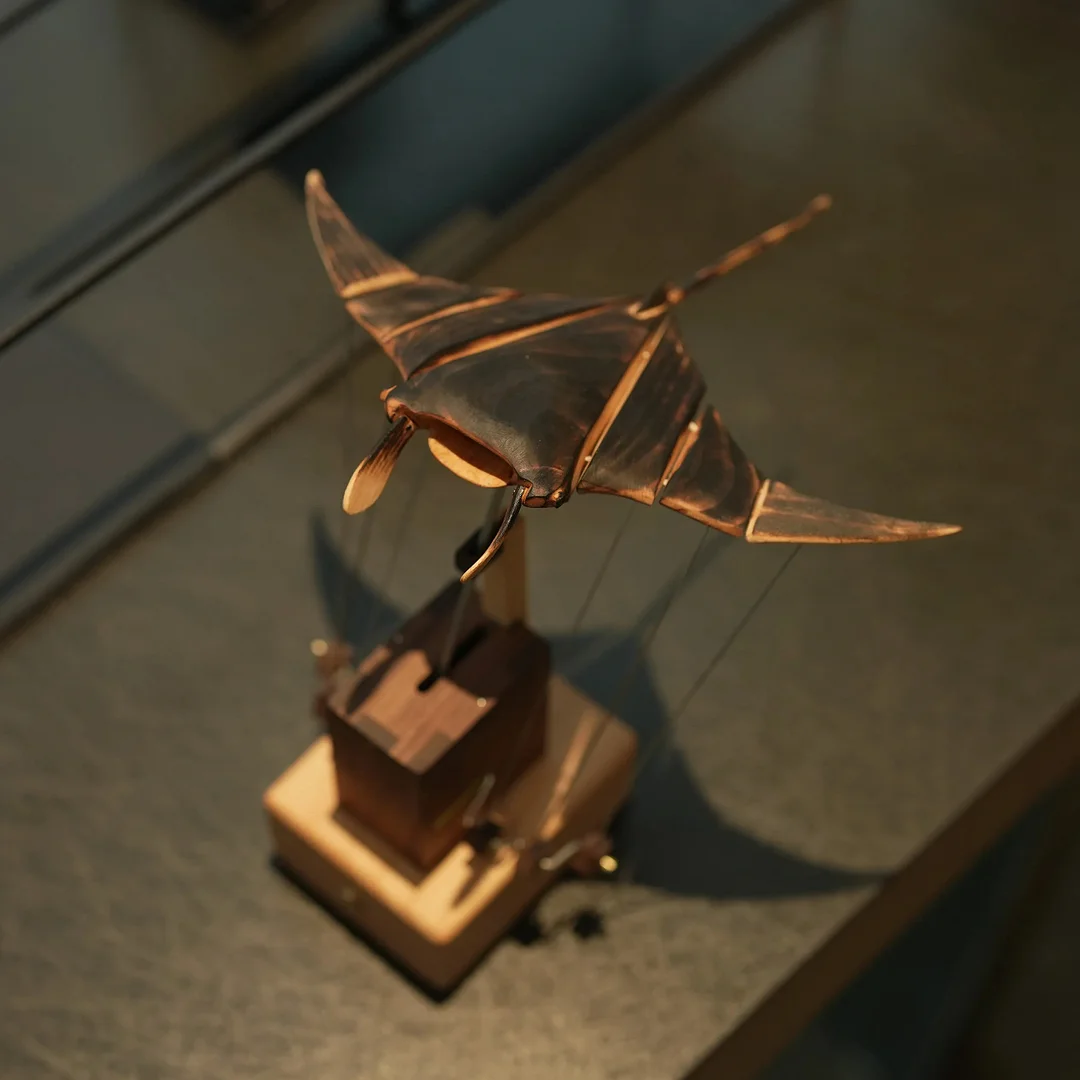 Handmade Wooden Electric Bionic Manta Ray Ornament
