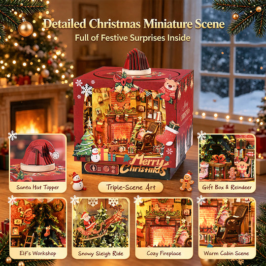 Christmas Triple Scene DIY Book Nook Kit