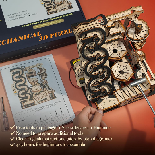 The Celestial Ladder Electric Kinetic Rolling Ball Maze 3D Wooden Puzzle