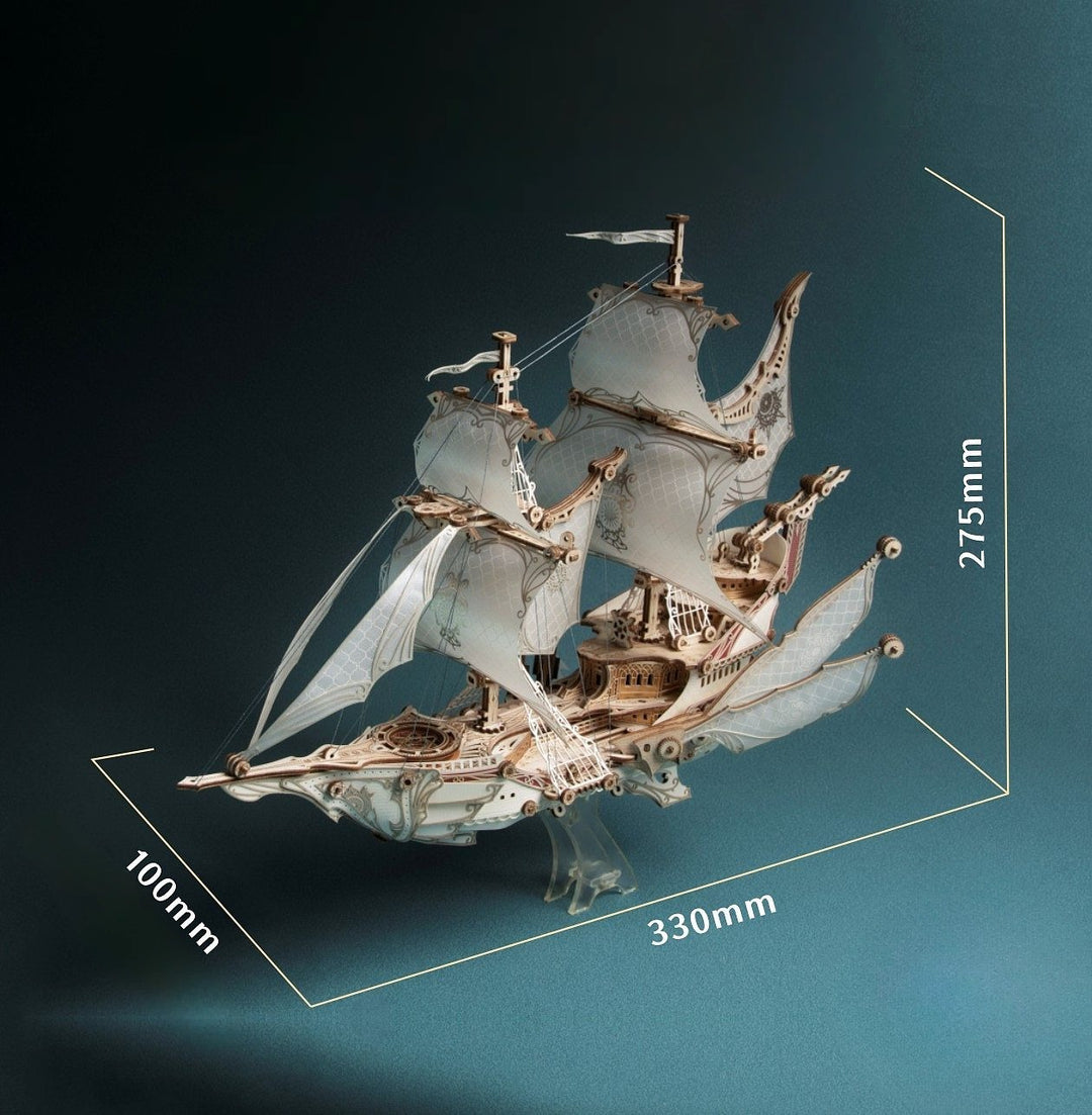 Fantasy Elf Ship DIY 3D Wooden Puzzle Kit