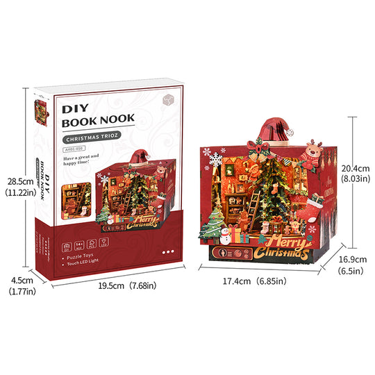 Christmas Triple Scene DIY Book Nook Kit