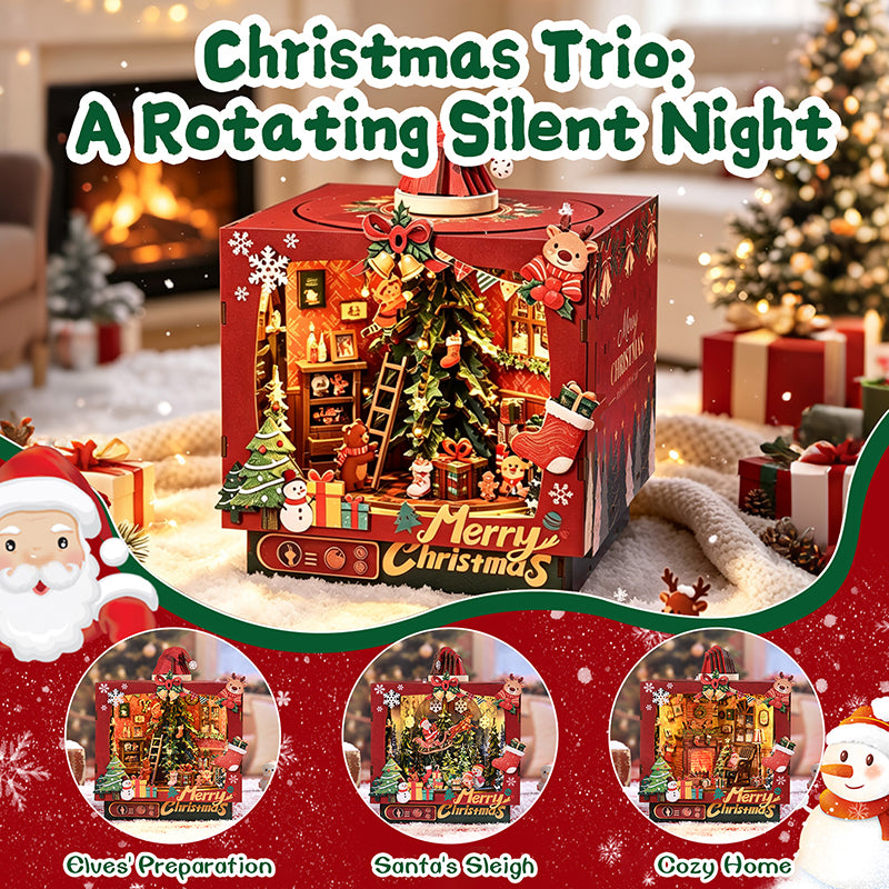 Christmas Triple Scene DIY Book Nook Kit
