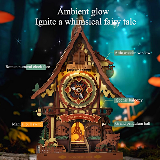 Vintage Cuckoo Clock DIY 3D Wooden Puzzle Kit