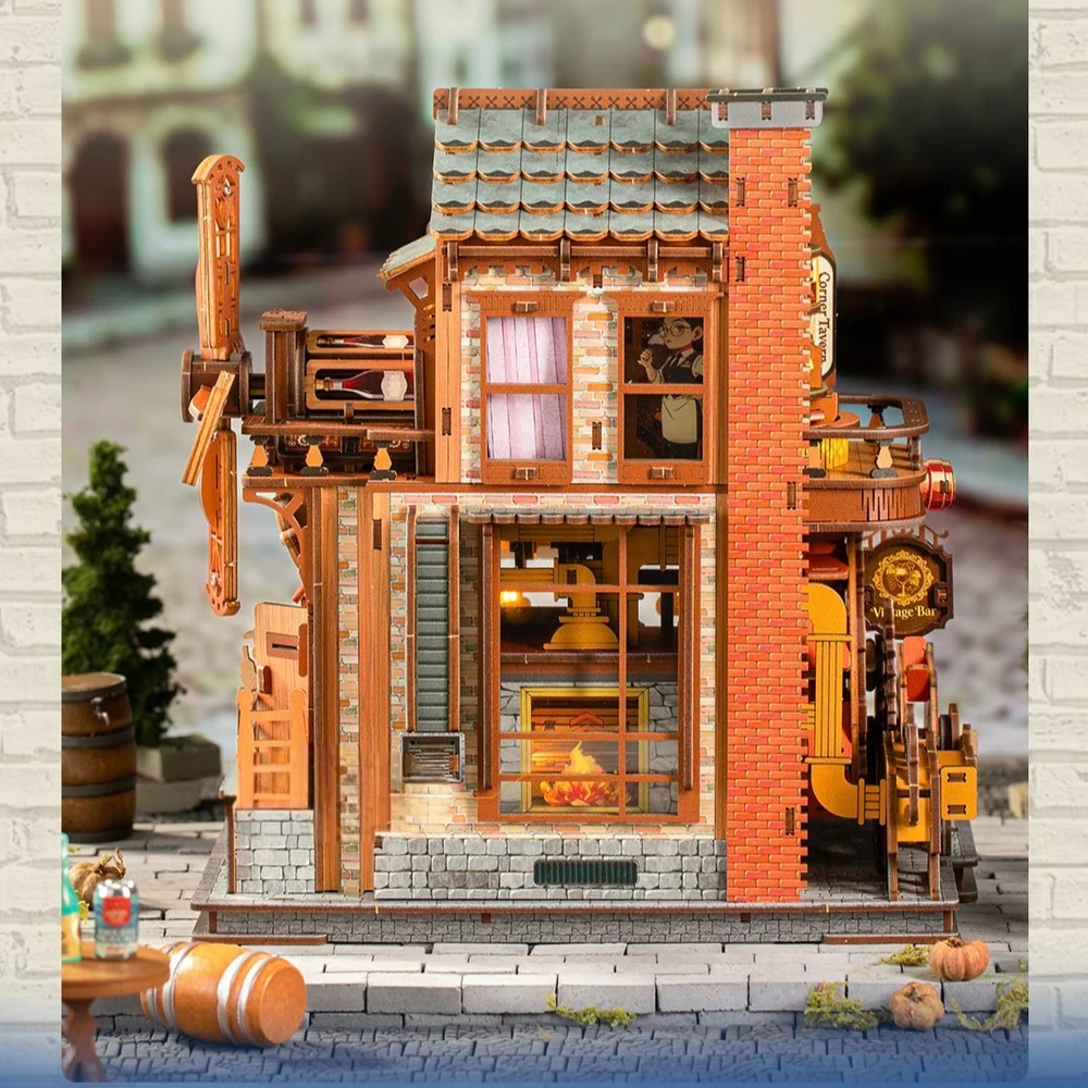 Corner Tavern Mechanical 3D Wooden Puzzle
