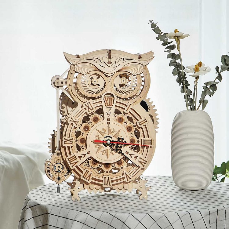 Owl Clock Mechanical Gears 3D Wooden Puzzle