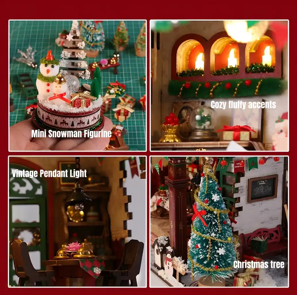 Snowy Christmas Lodge DIY Miniature House