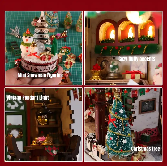 Snowy Christmas Lodge DIY Miniature House