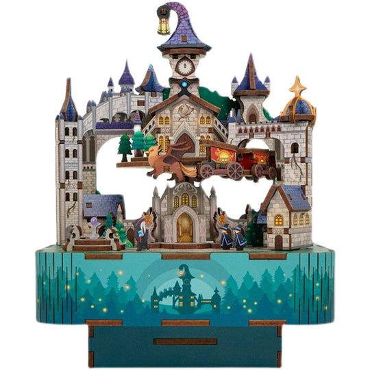 Magical Castle Musical Box Toy with Rotating Mechanism