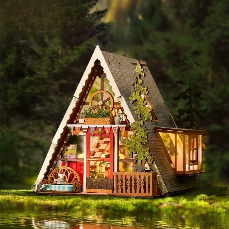 A-Frame Cabin 3D Wooden Puzzle