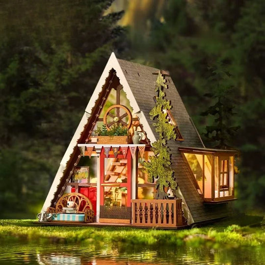 A-Frame Cabin 3D Wooden Puzzle