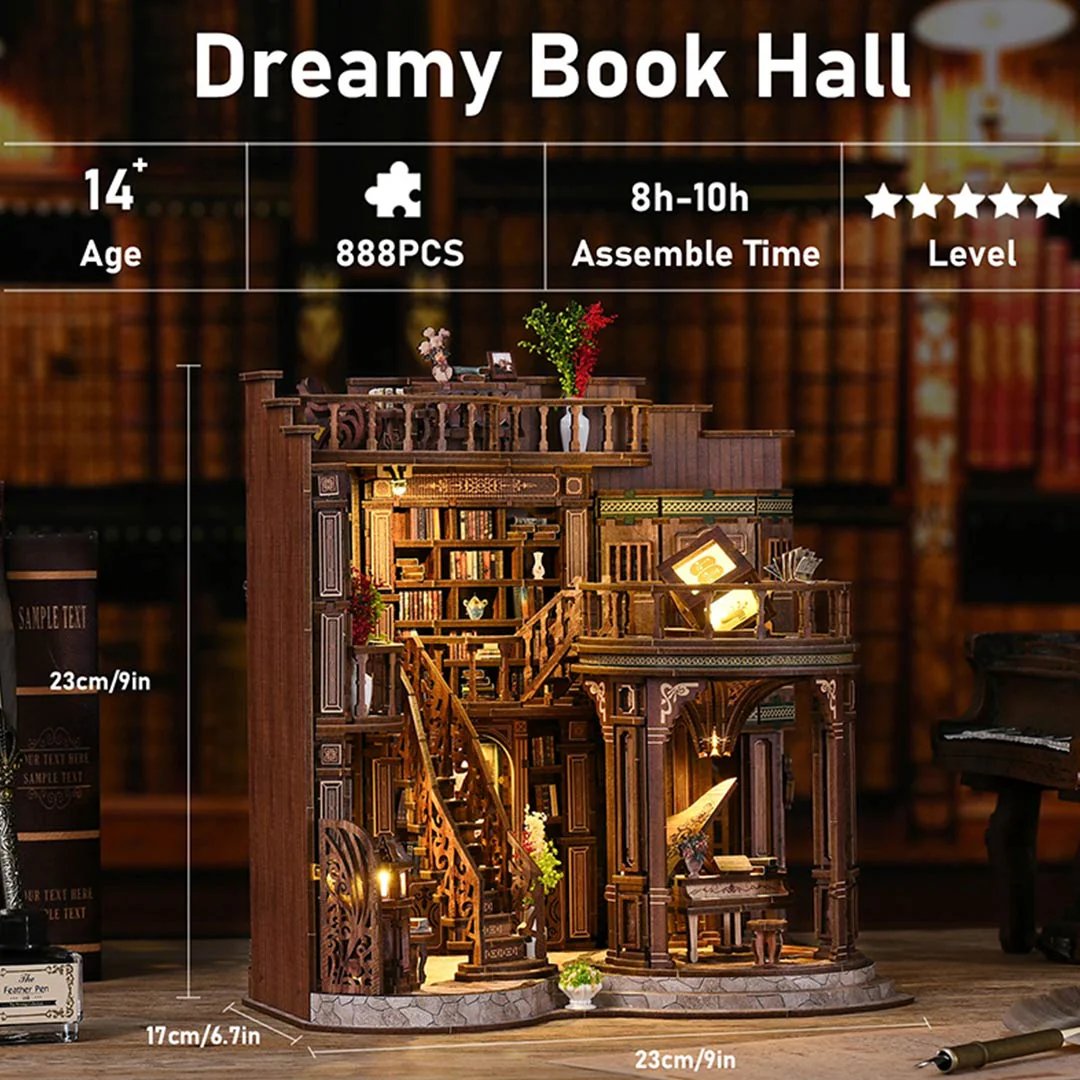 Dreamy Book Hall DIY Miniature Dollhouse Kit