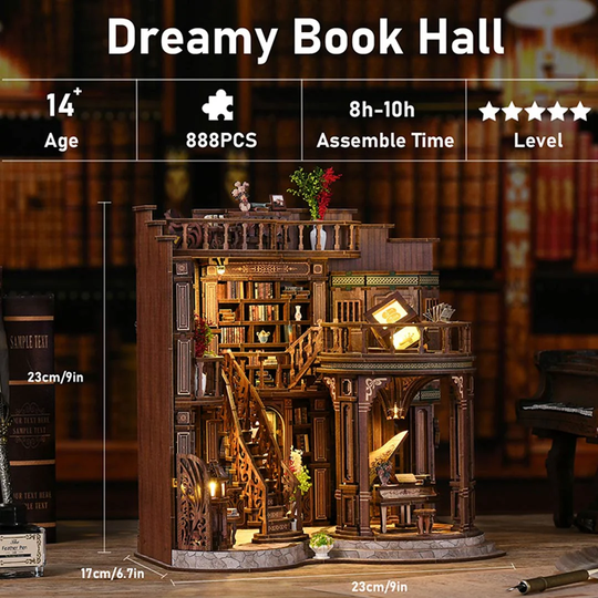 Dreamy Book Hall DIY Miniature Dollhouse Kit