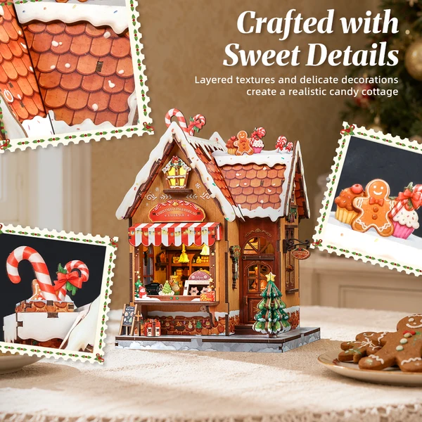 Christmas Gingerbread Cottage DIY Miniature House