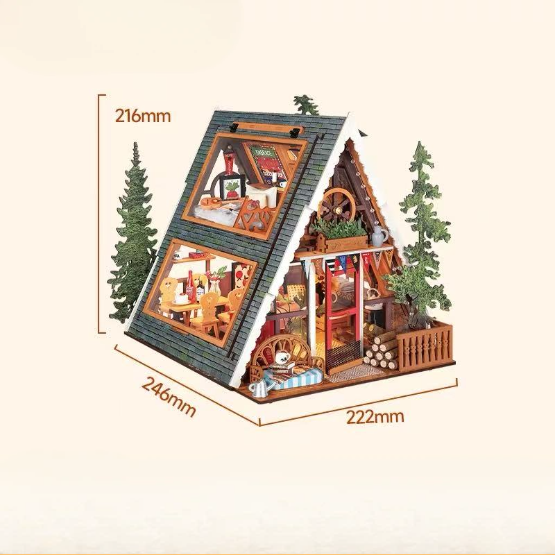 A-Frame Cabin 3D Wooden Puzzle
