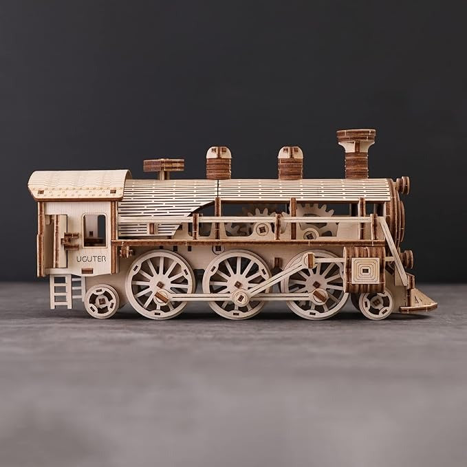 DIY Mechanical Steam Train 3D Wooden Puzzle