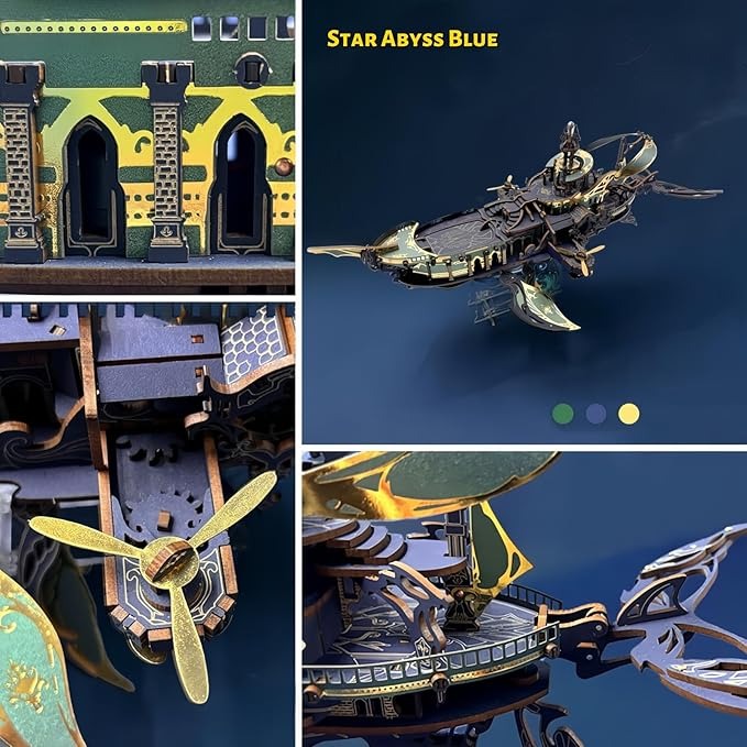 Stellar Whale Voyager 3D Wooden Puzzle Kit