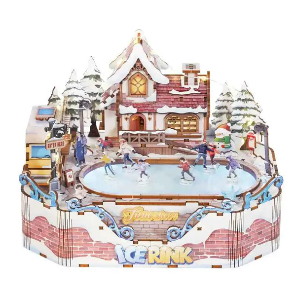 Ice Rink Spinning Skater DIY Wooden Music Box – wewowood