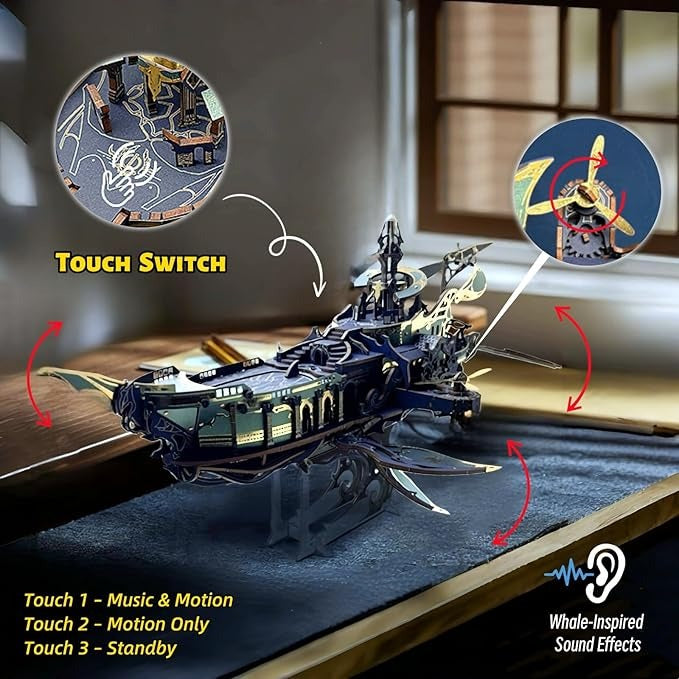 Stellar Whale Voyager 3D Wooden Puzzle Kit
