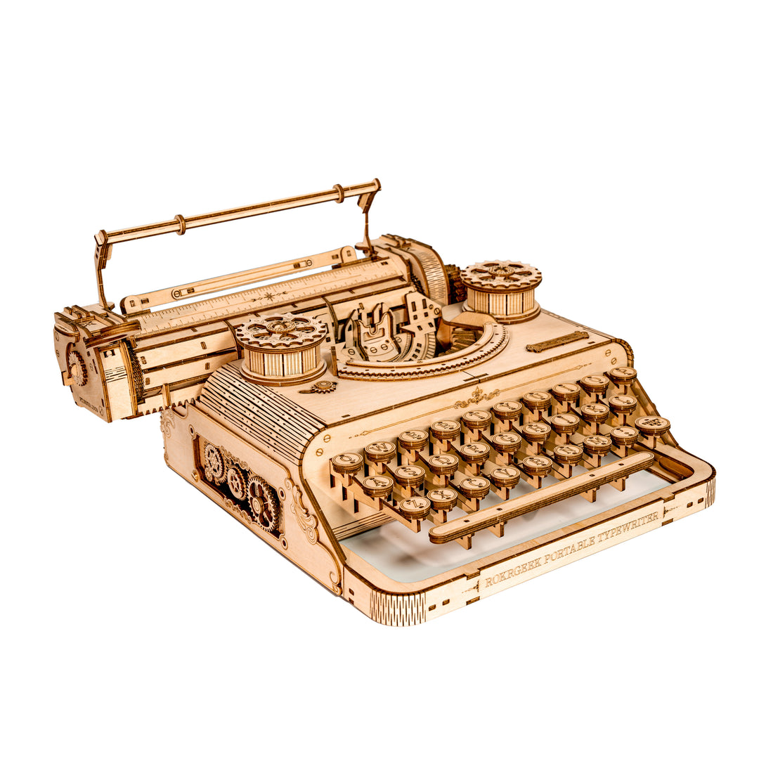 Vintage Mechanical Typewriter 3D Wooden Puzzle