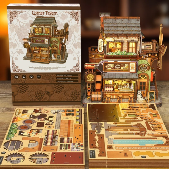 Corner Tavern Mechanical 3D Wooden Puzzle