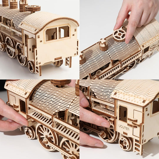 DIY Mechanical Steam Train 3D Wooden Puzzle