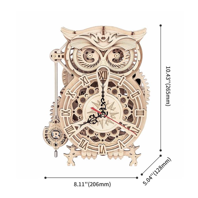 Owl Clock Mechanical Gears 3D Wooden Puzzle