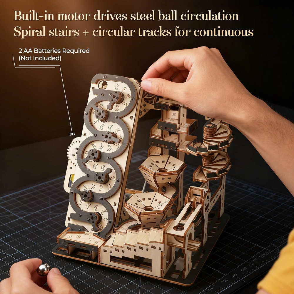 The Celestial Ladder Electric Kinetic Rolling Ball Maze 3D Wooden Puzzle
