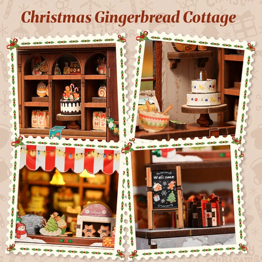 Christmas Gingerbread Cottage DIY Miniature House