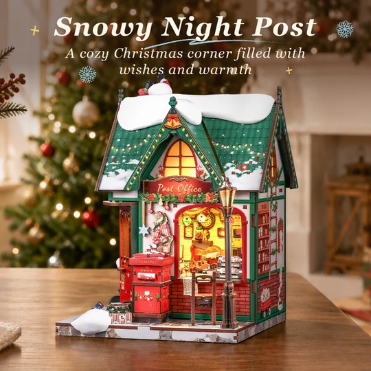 Snowy Night Post DIY Miniature House