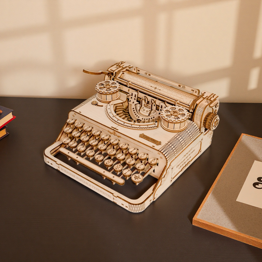 Vintage Mechanical Typewriter 3D Wooden Puzzle