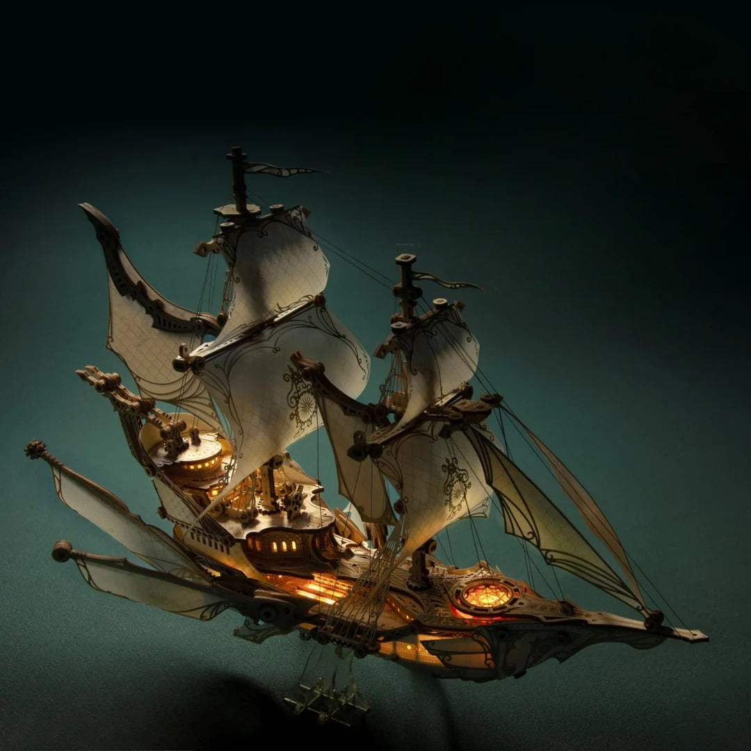 Fantasy Elf Ship DIY 3D Wooden Puzzle Kit