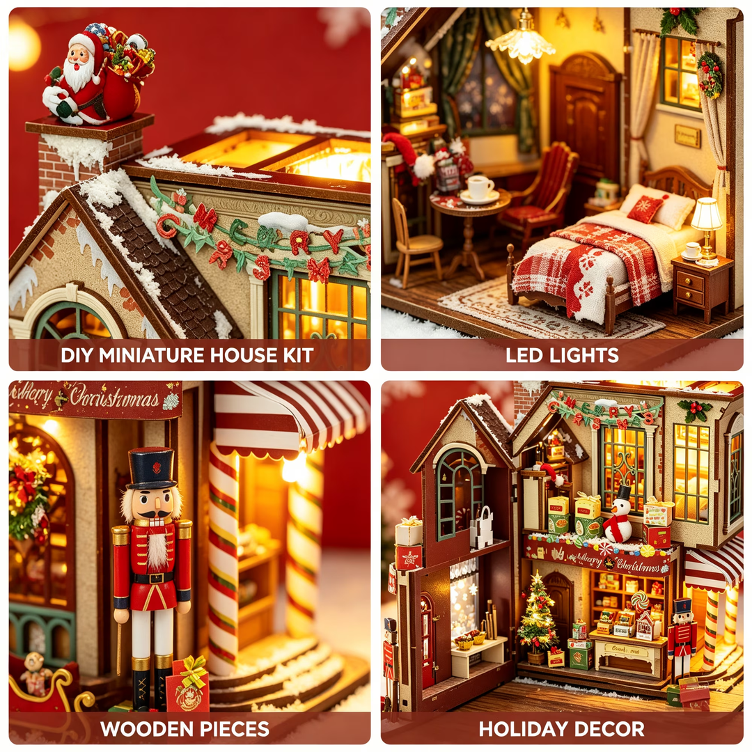 Enchanted Christmas Cottage DIY Miniature House Kit