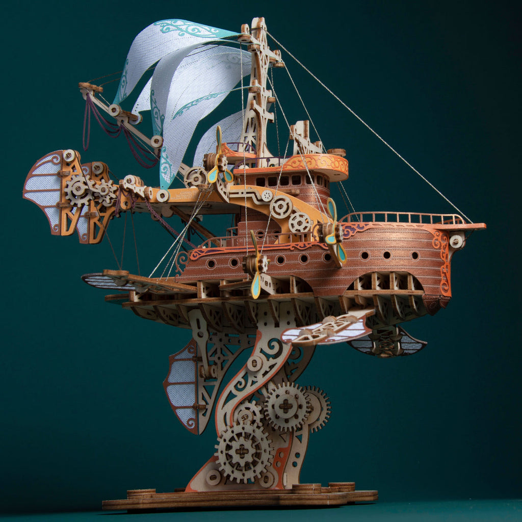INVENTORS Airship   大人のプラモデル 3D Wooden Ship Puzzles Handcrafted Masterpiece Airships DIY
