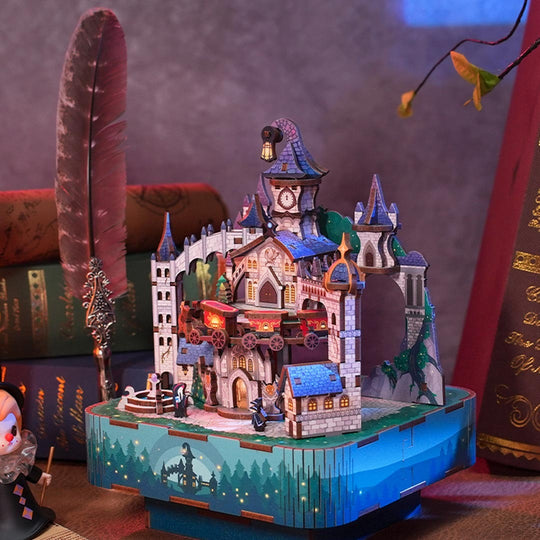 Magical Castle Musical Box Toy with Rotating Mechanism