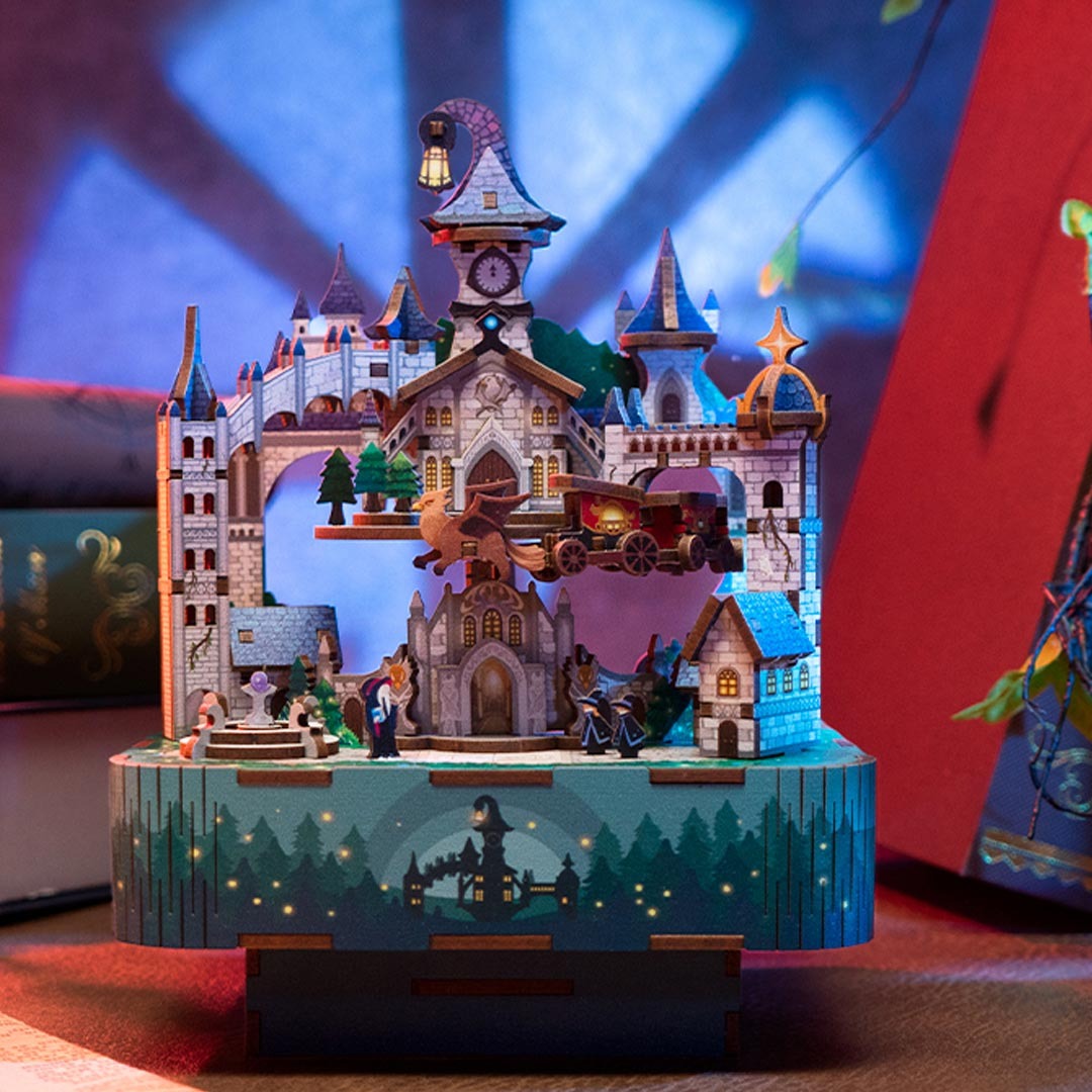 Magical Castle Musical Box Toy with Rotating Mechanism