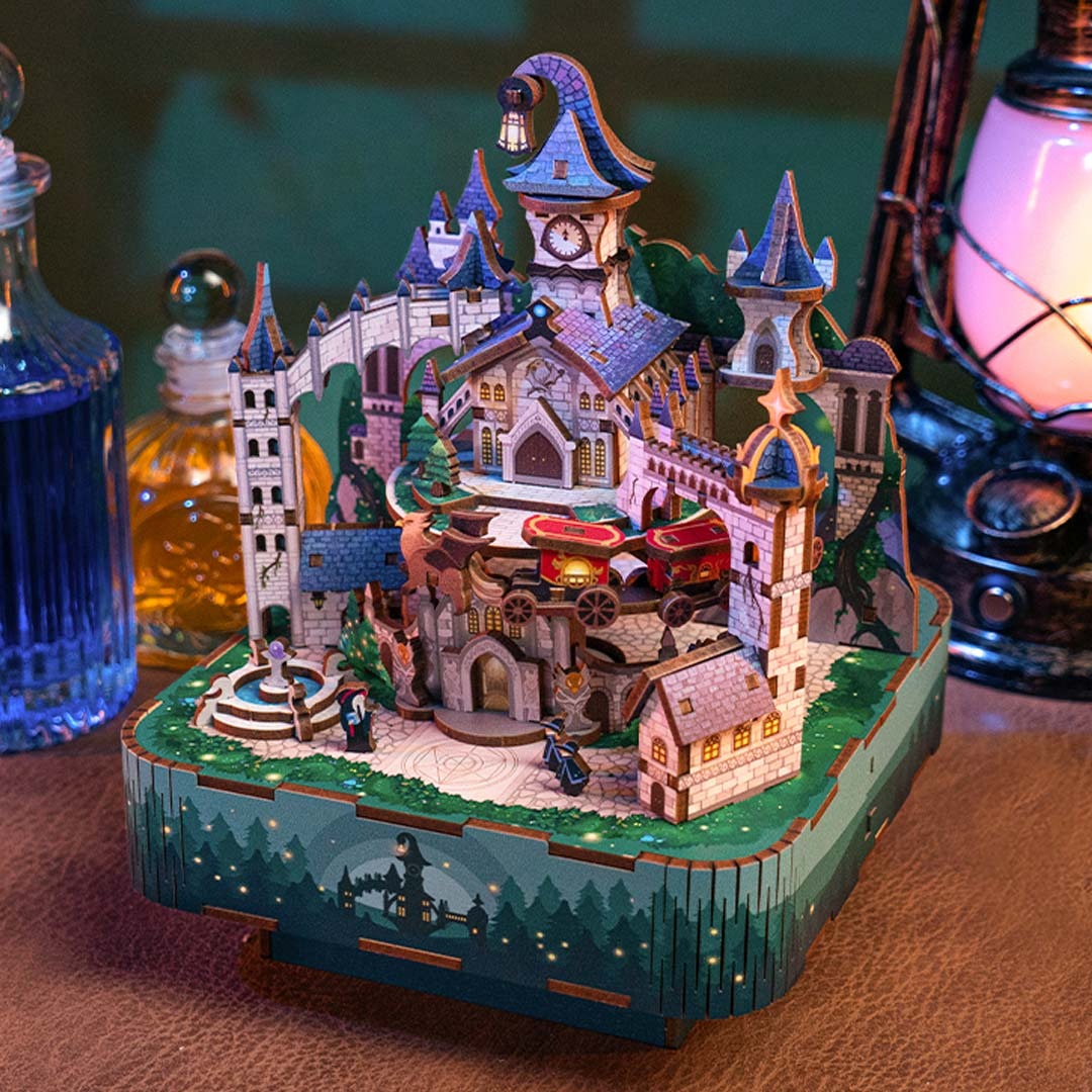 Magical Castle Musical Box Toy with Rotating Mechanism