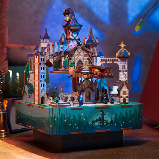 Magical Castle Musical Box Toy with Rotating Mechanism