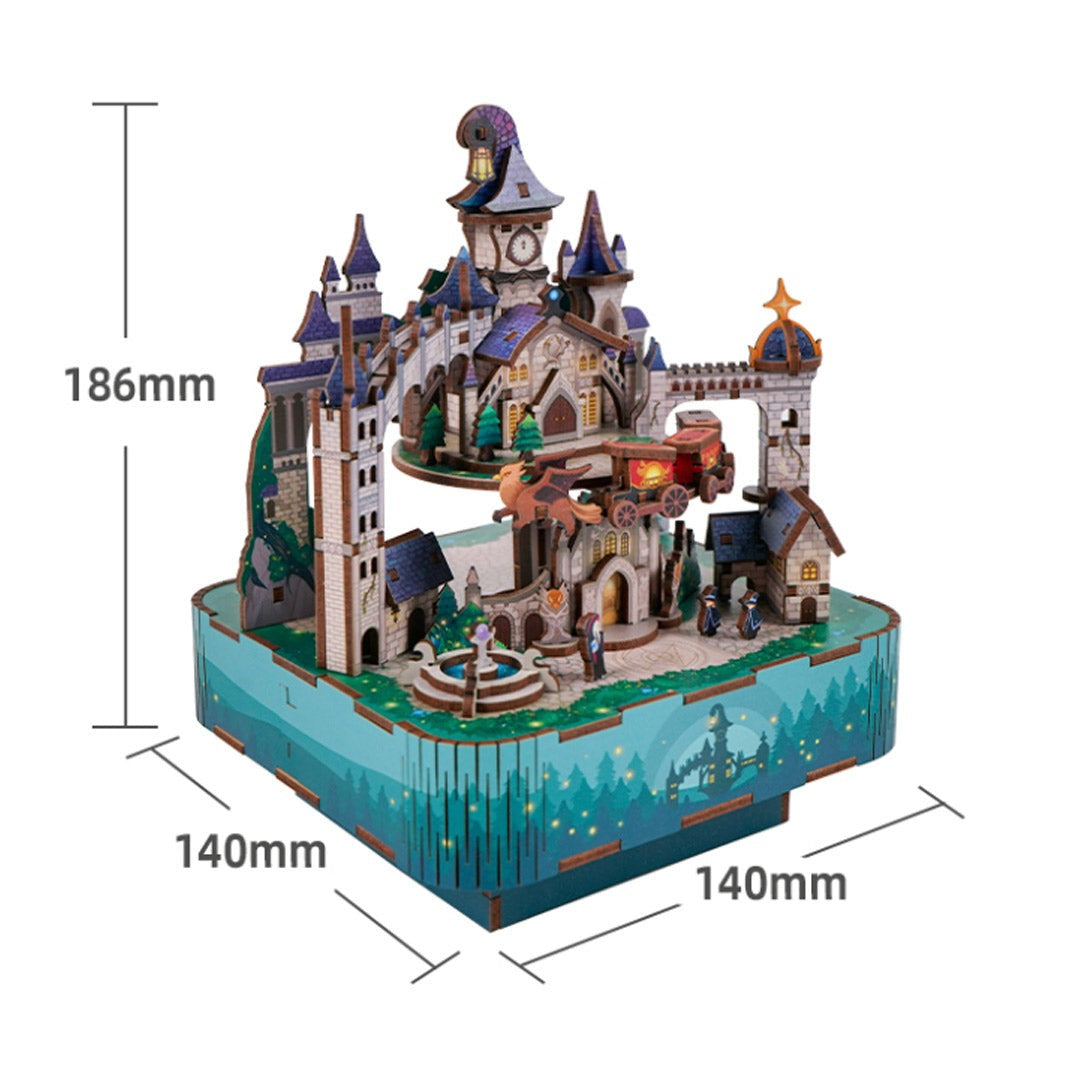 Magical Castle Musical Box Toy with Rotating Mechanism