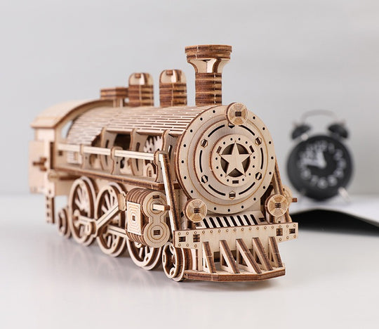 DIY Mechanical Steam Train 3D Wooden Puzzle