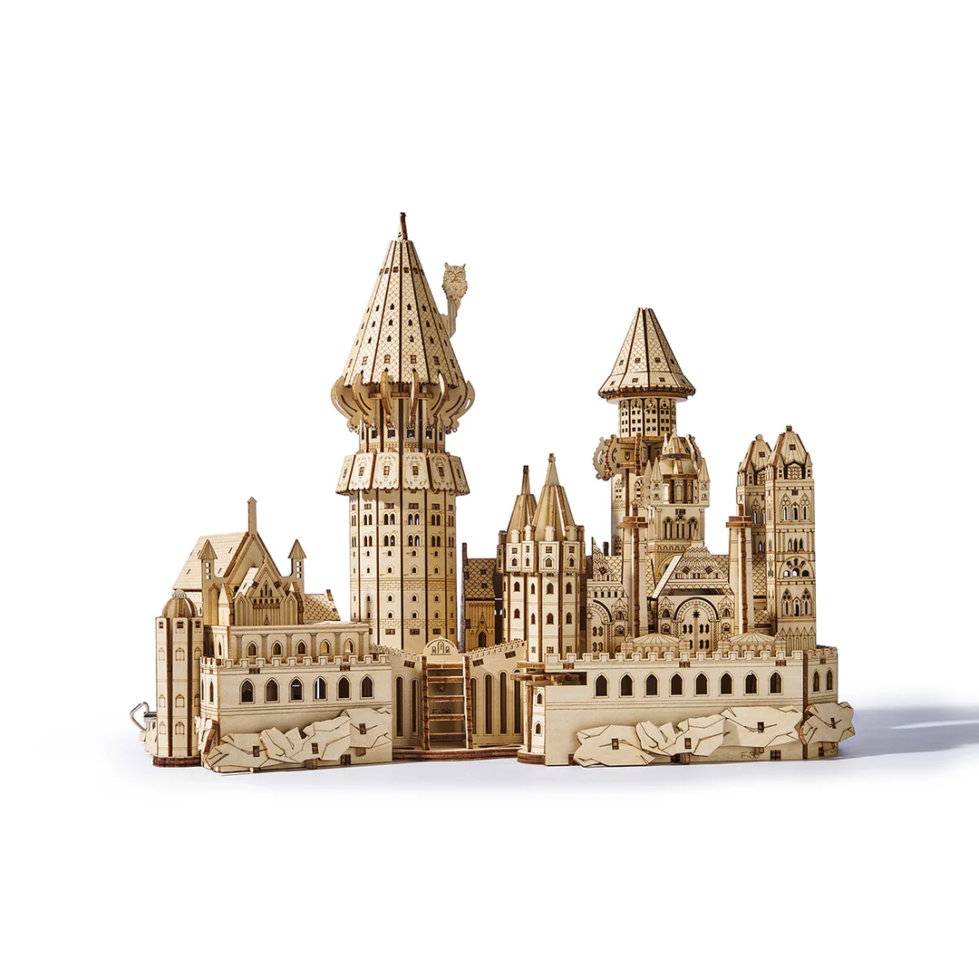 Magic School Castle 3D Wooden Puzzle with Music Box