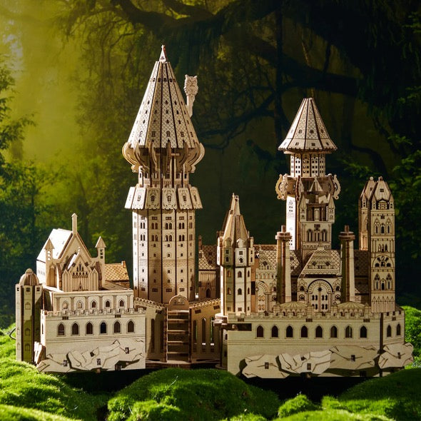 Magic School Castle 3D Wooden Puzzle with Music Box