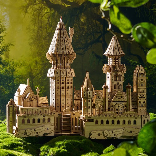 Magic School Castle 3D Wooden Puzzle with Music Box