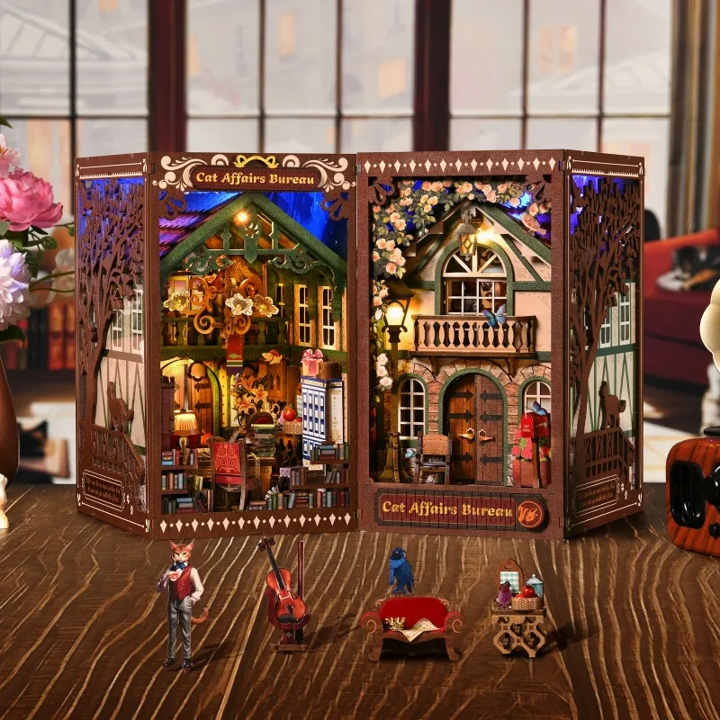 Cat Affairs Bureau Double-Sided DIY Book Nook Kit