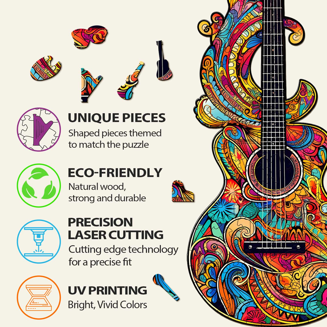 Beautiful Guitar Wooden Jigsaw Puzzle