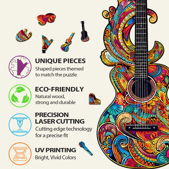 Beautiful Guitar Wooden Jigsaw Puzzle