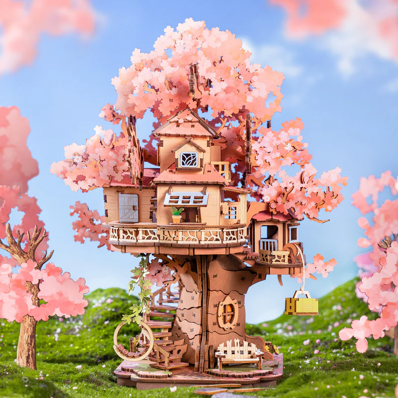 Sakura Tree House DIY 3D Wooden Puzzle
