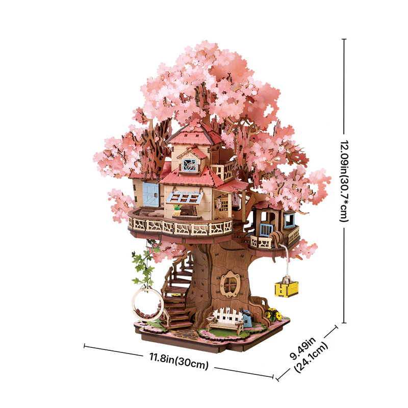 Sakura Tree House DIY 3D Wooden Puzzle