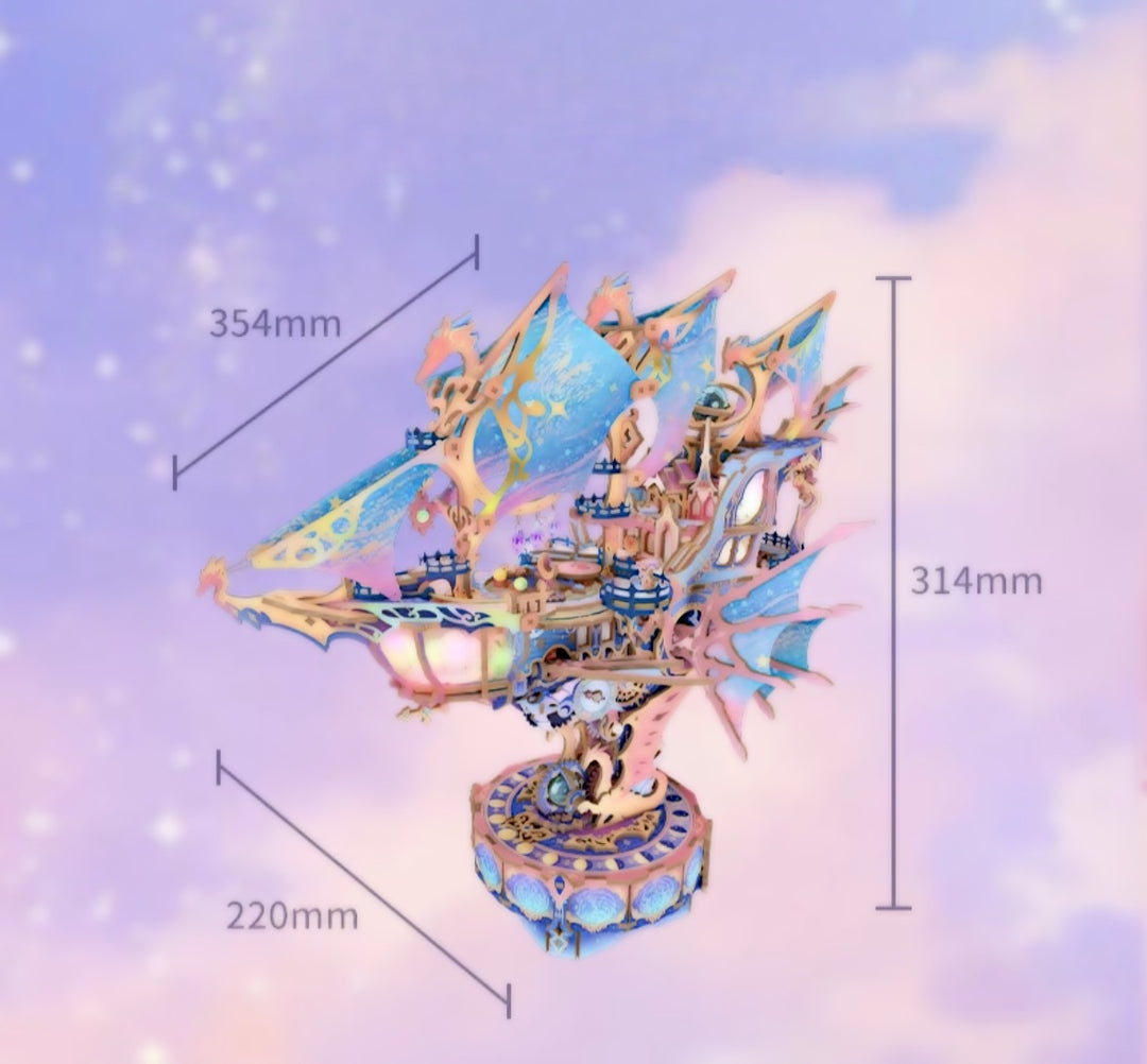 Fantasy Gear-Driven Starship Model 3D Wooden Puzzle