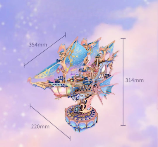 Fantasy Gear-Driven Starship Model 3D Wooden Puzzle