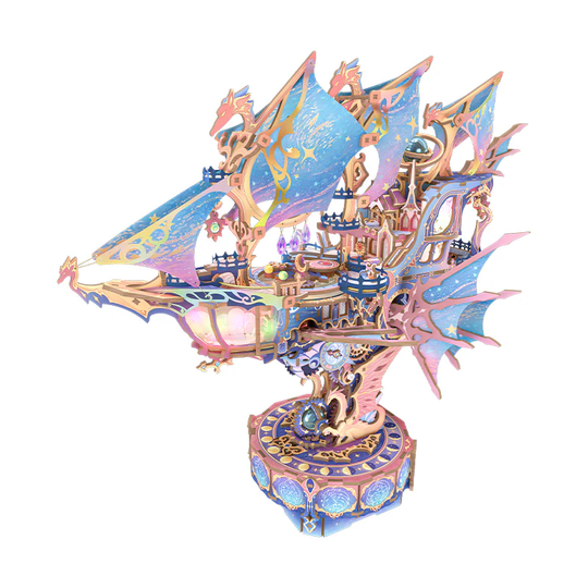 Fantasy Gear-Driven Starship Model 3D Wooden Puzzle